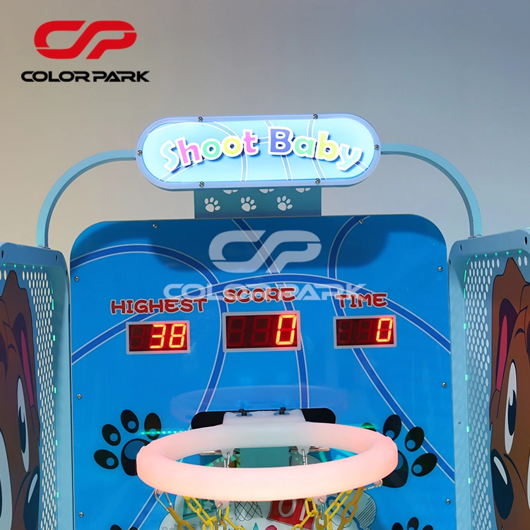 Colorful Park Coin Operated Coin Slot Game Machine Basketball Arcade Game